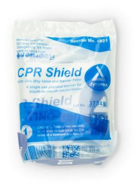 CPR face shield with bite block
